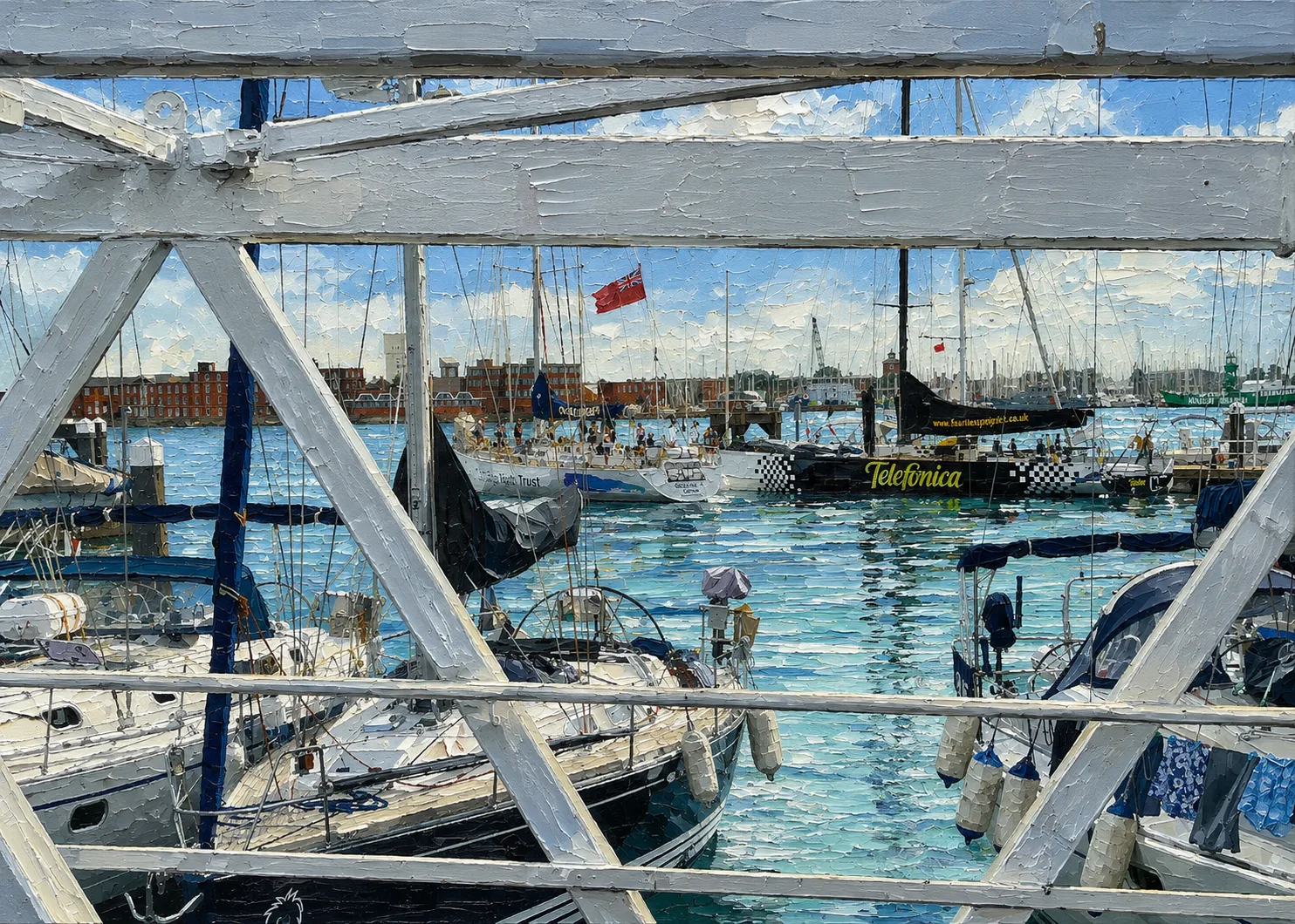 Yachts at Gunwharf Quays on Portsmouth Harbour