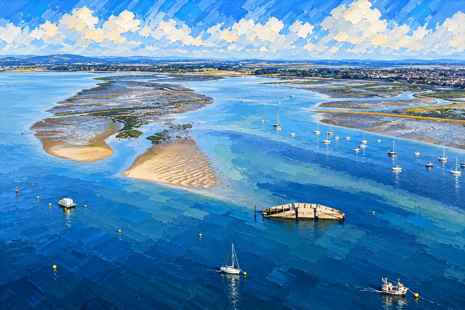 Langstone Harbour entrance with the Mulberry caisson
