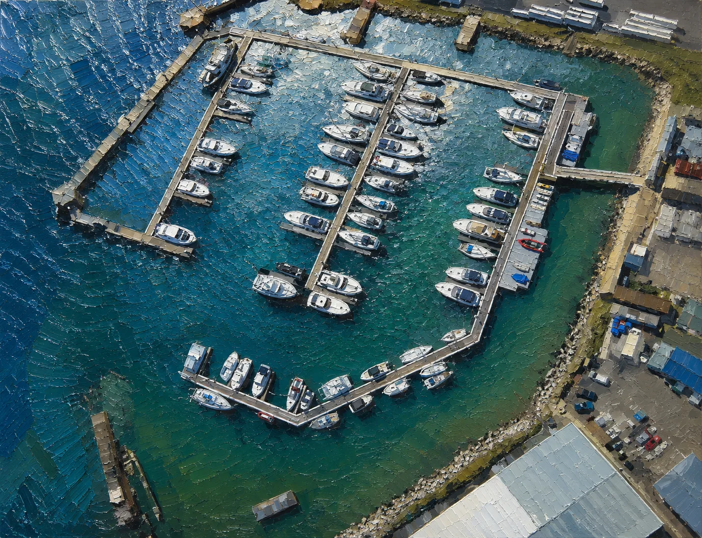Aerial illustration of the Port of Poole Marina