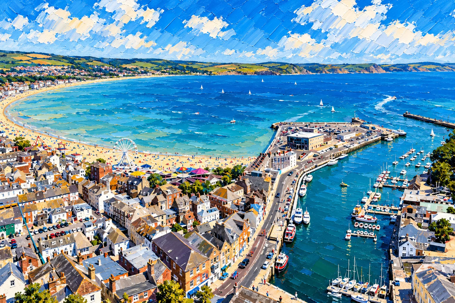 Weymouth Bay with the Isle of Portland behind