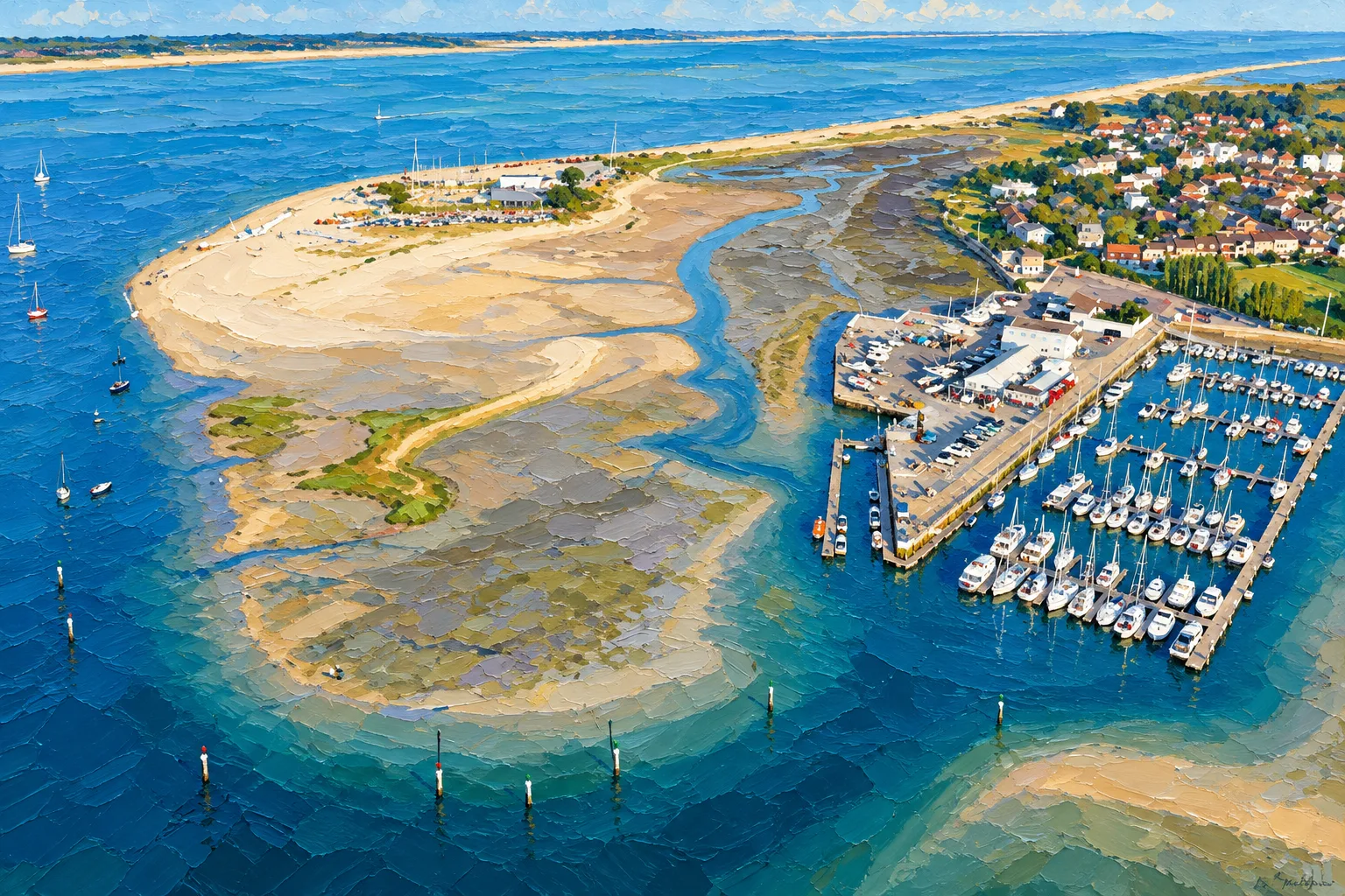 East Head anchorage and sandy spit at the entrance to Chichester Harbour