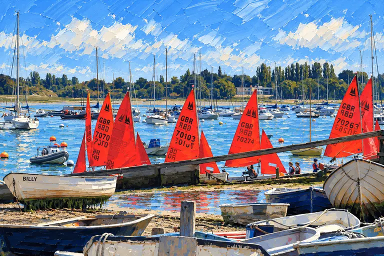Sailing boats at Itchenor in Chichester Harbour