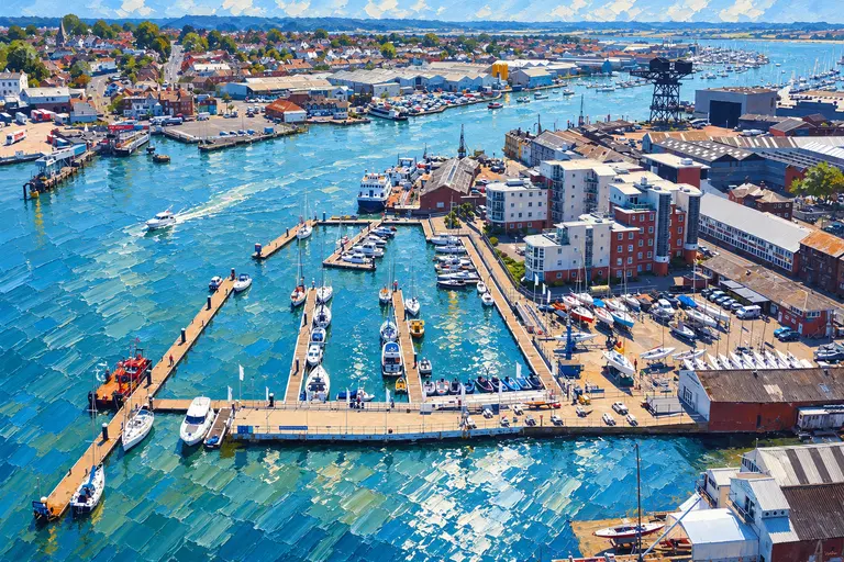 Shepards Wharf marina on the River Medina, Cowes