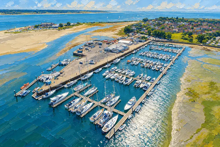 Sparkes Marina and its pontoons near Chichester Harbour entrance