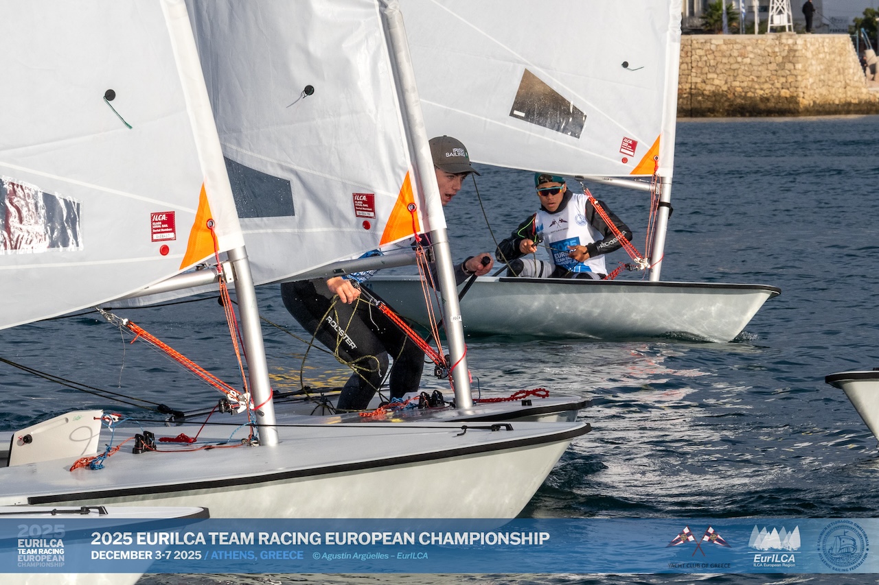 Italy and Sweden Set the Pace After a Testing Day Two at the EurILCA Team Racing Europeans